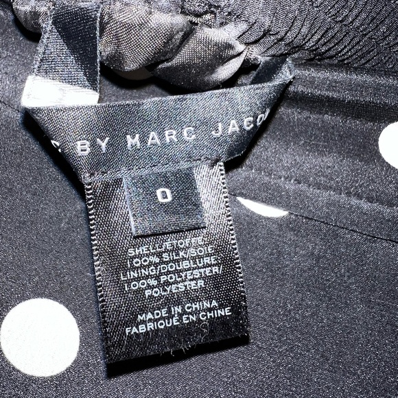 Marc by Marc Jacobs Silk Black and White Polka Dot Mini Skirt. Size 0. NWOT. - Picture 2 of 3